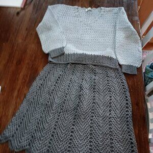 Custom made crocheted skirt and top